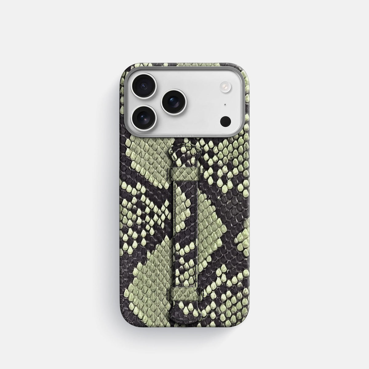 Center Handle For iPhone 18 Pro In Deluxe Python -1 | Army-Green-Steel
