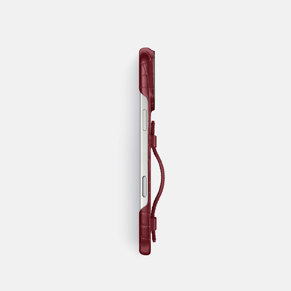 Handle Case For iPhone 18 Pro In Alligator -3 | Burgundy-Black