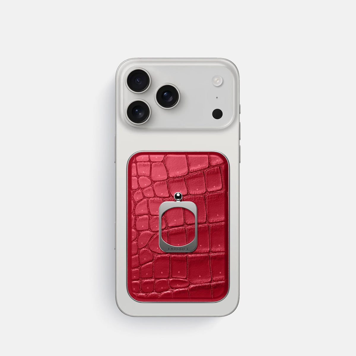 MagSafe Ring For iPhone 18 Pro In Porosus Crocodile -2 | Burgundy-Steel