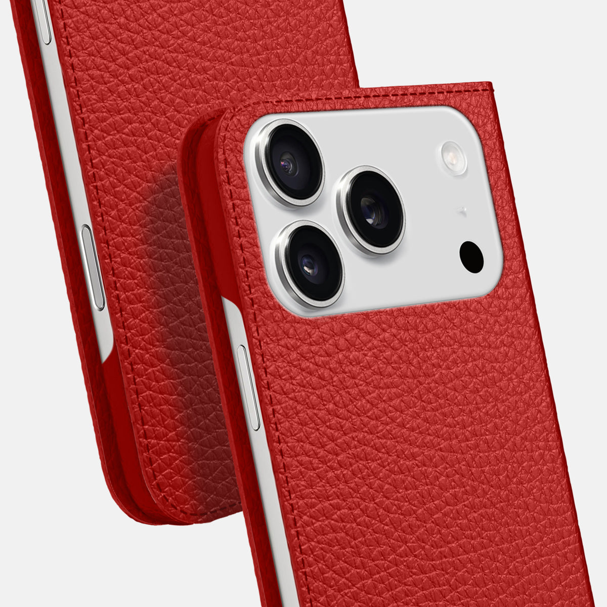 Folio Slim Case For iPhone 17 Pro In Calf -5 | Red