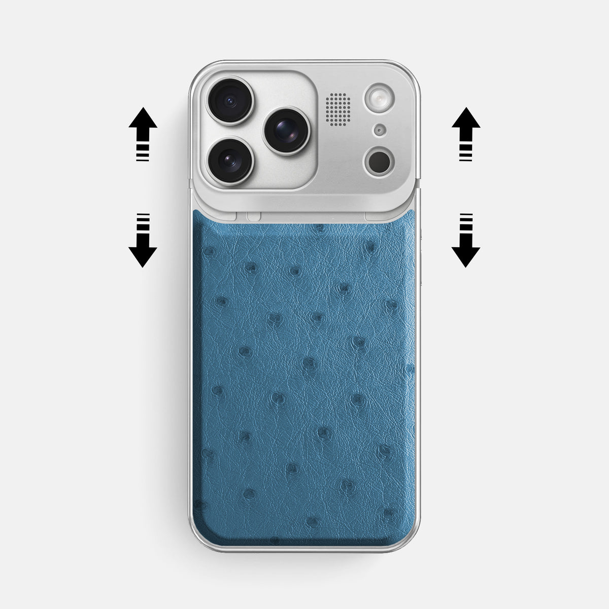 Metal Case For iPhone 17 Pro Max In Ostrich -2 | Blue-Jeans-Steel