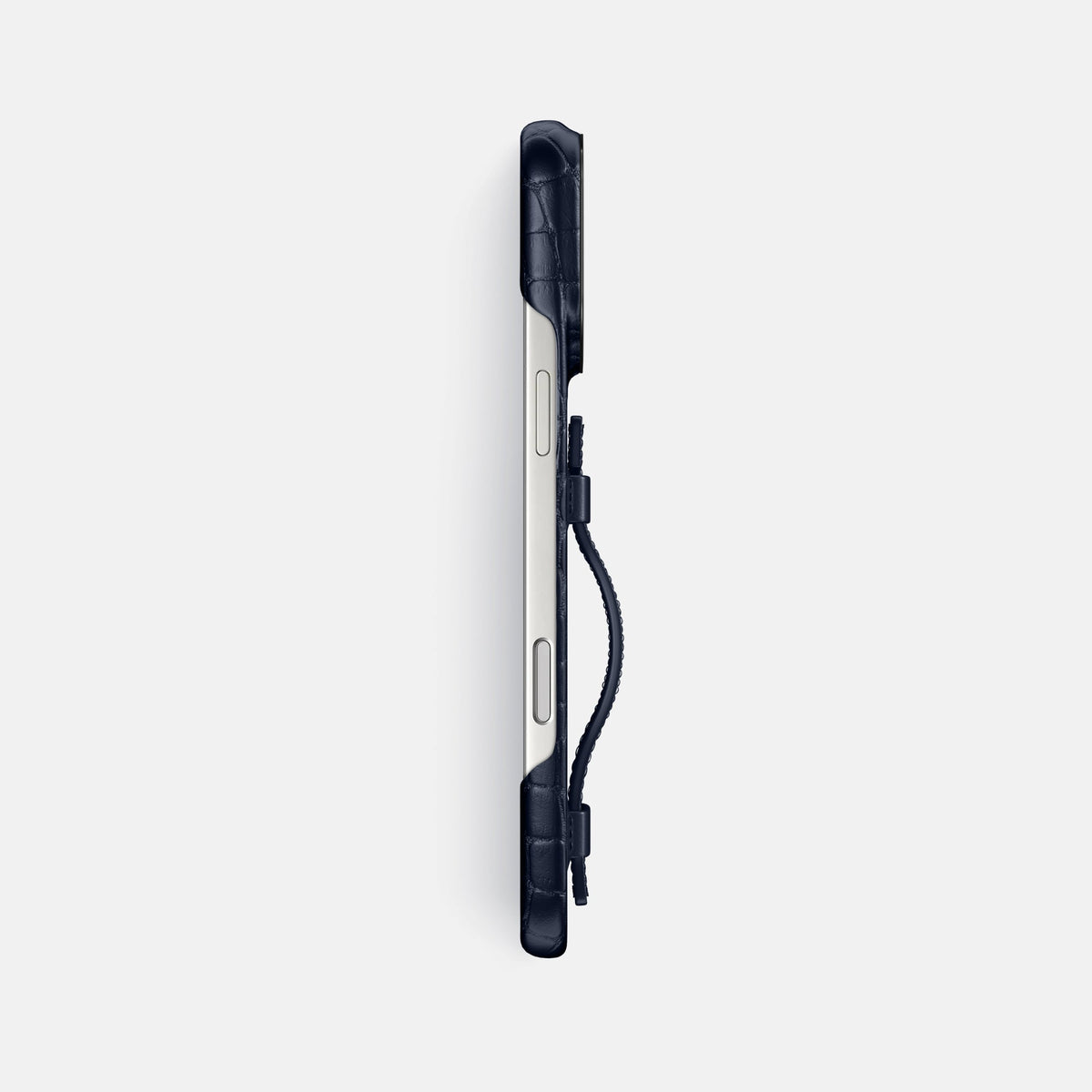 Handle Case For iPhone 18 Pro Max In Alligator -3 | Navy-Blue-Black
