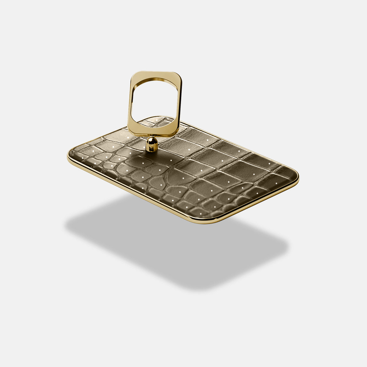 MagSafe Ring For iPhone 17 Pro Max In Porosus Crocodile -4 | Bronze-Gold
