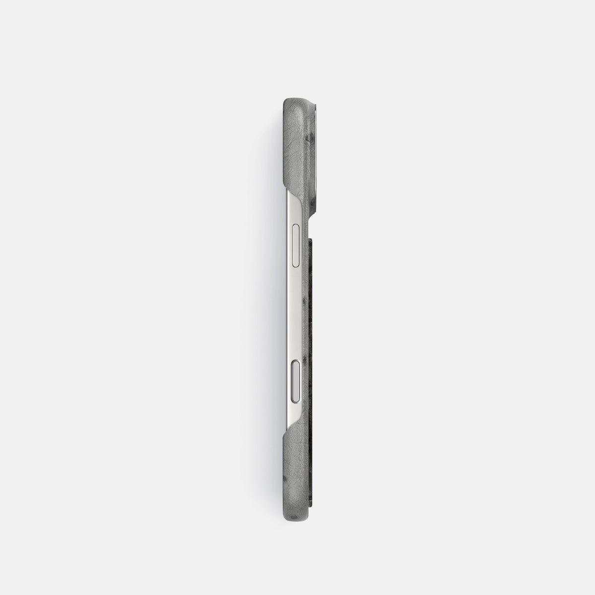 Classic Case With Carbon Dragon For iPhone 18 Pro In Ostrich -3 | Silver-Steel