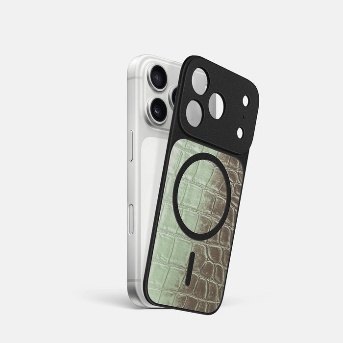 MagSafe Mask For iPhone 17 Pro In Himalayan Crocodile -1 | Pistachio