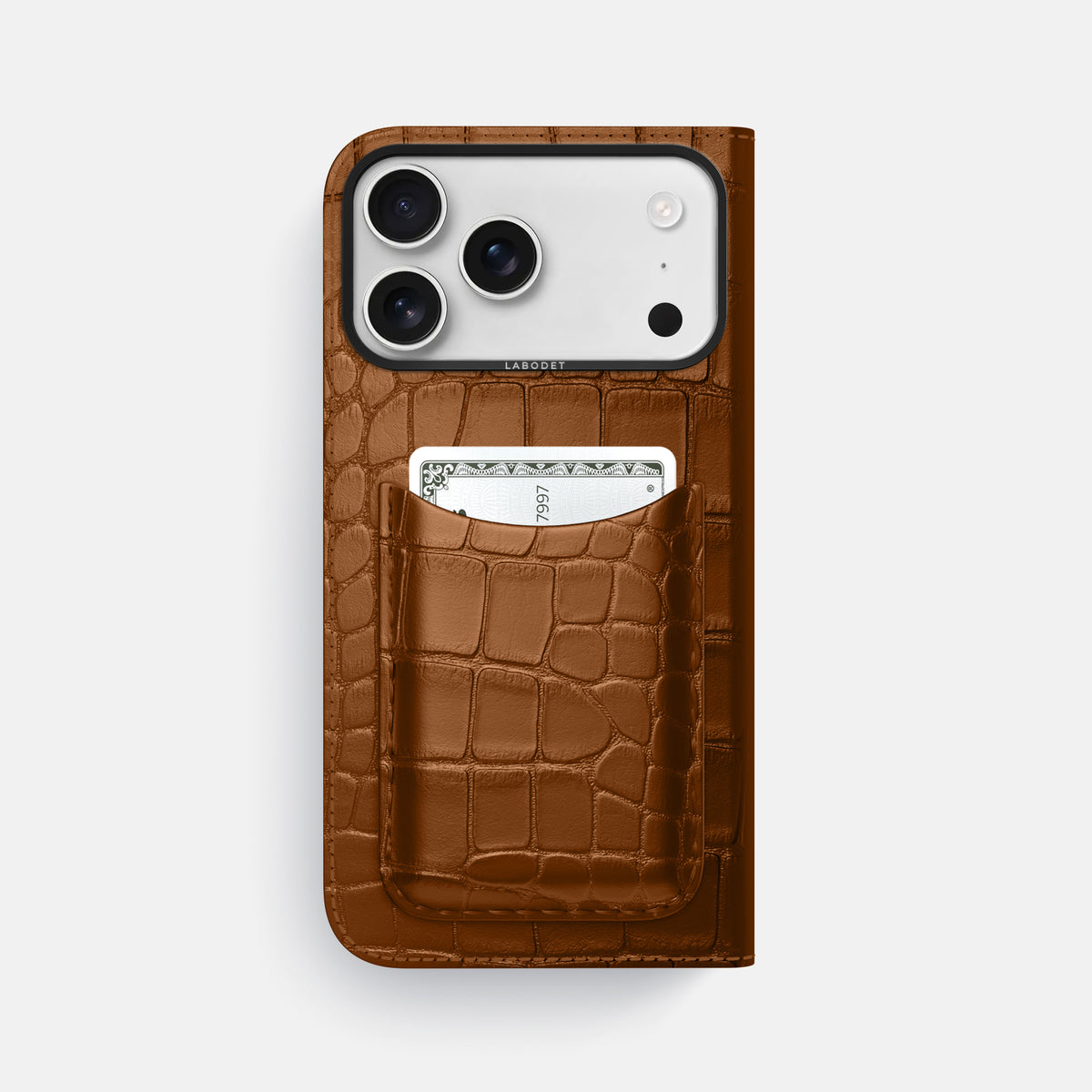 Folio Case with Card For iPhone 17 Pro Max In Alligator -3 | Honey-Black
