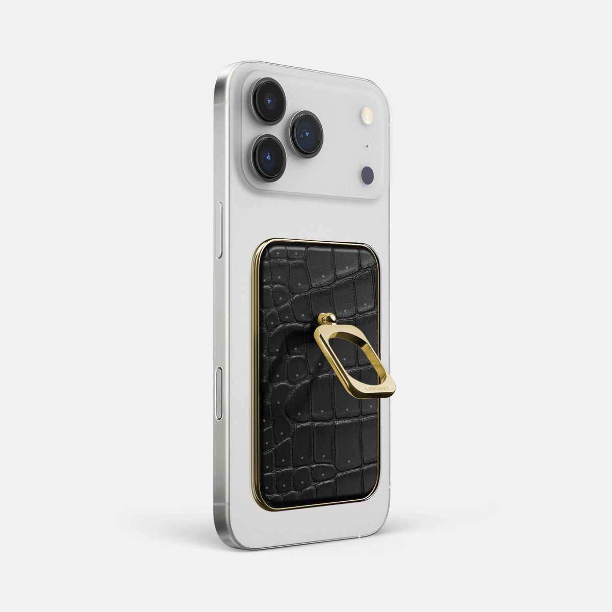 MagSafe Ring For iPhone 17 Pro Max In Porosus Crocodile -1 | Black-Gold