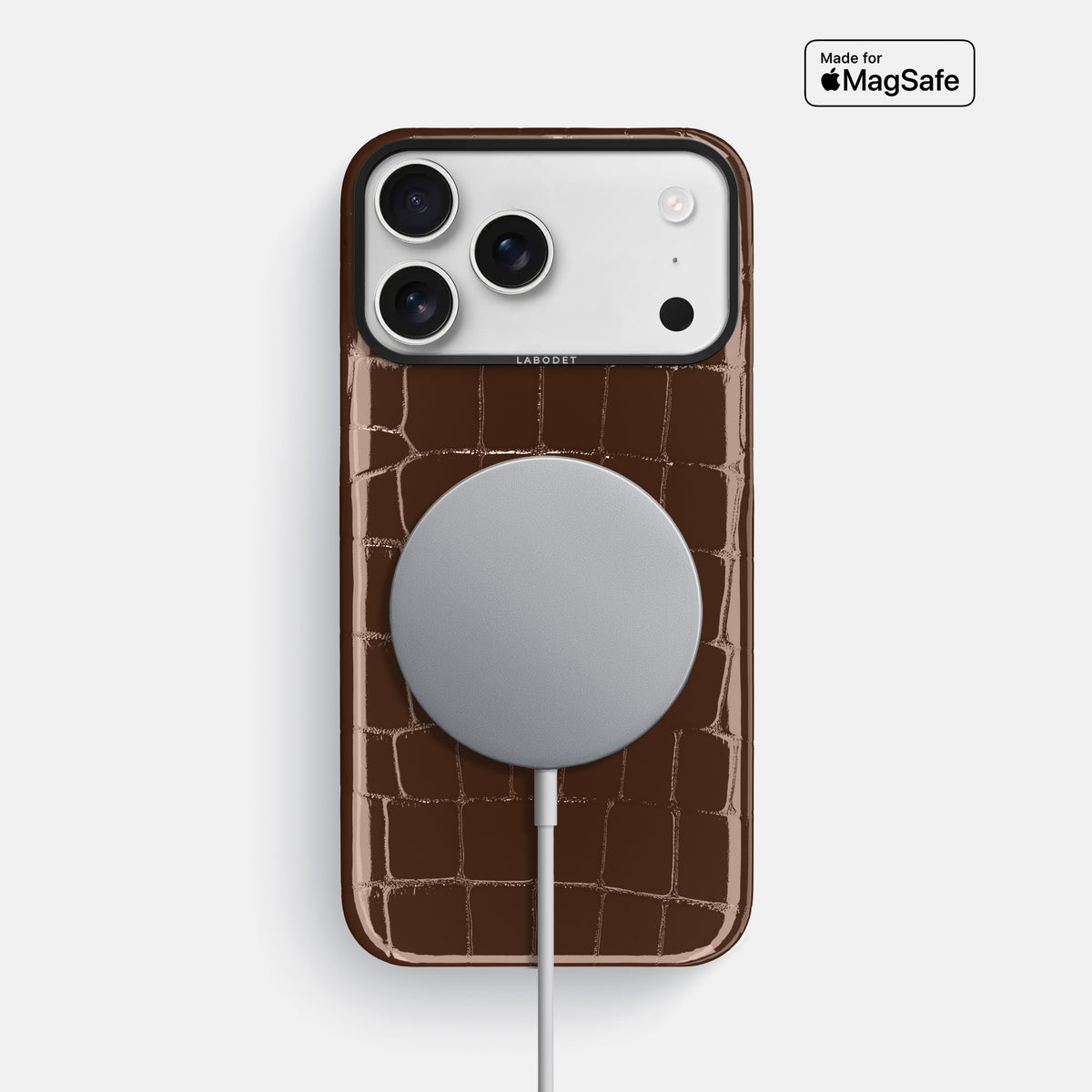 Classic Case For iPhone 17 Pro Max In Shiny Alligator -5 | Brown-Black