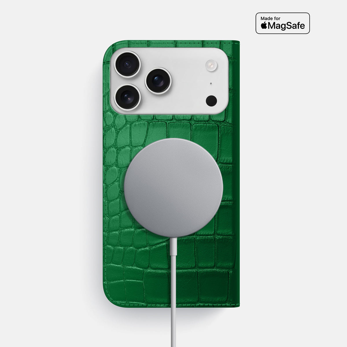 Folio Slim Case For iPhone 18 Pro Max In Alligator -3 | Forest-Green