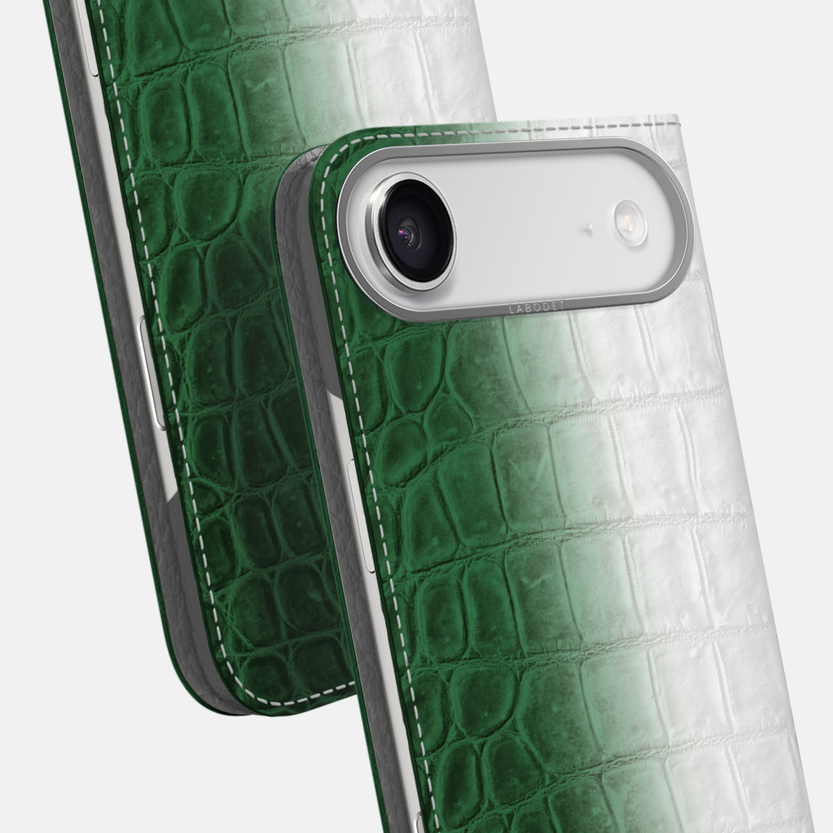Folio Case For iPhone 17 Air In Himalayan Crocodile -5 | Green-Steel