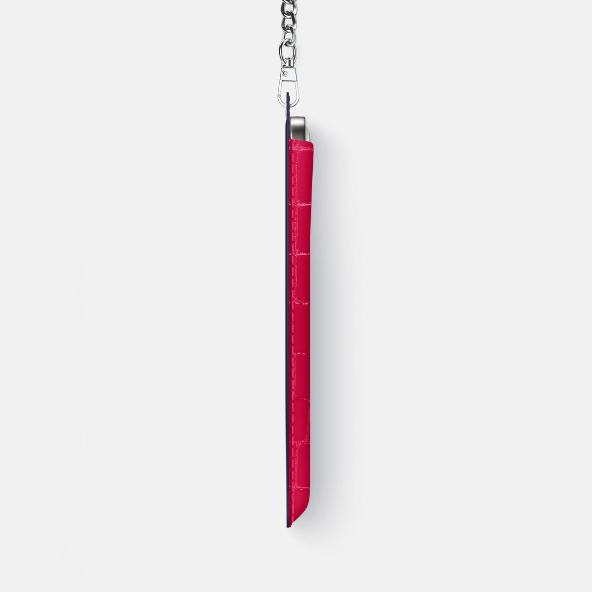 Crossbody Bag For iPhone 18 Pro Max In Shiny Alligator -4 | Pink-Panther-Steel