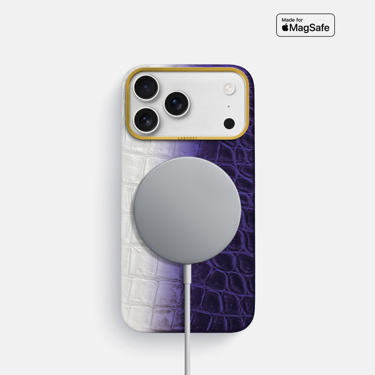 Classic Case For iPhone 18 Pro In Himalayan Crocodile -4 | Purple-Gold
