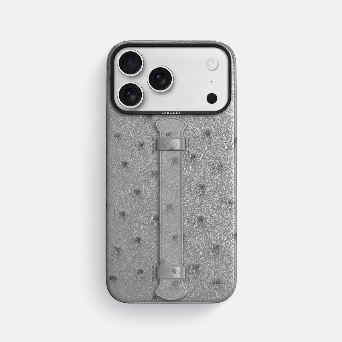 Center Handle For iPhone 18 Pro Max In Ostrich -1 | Silver-Black