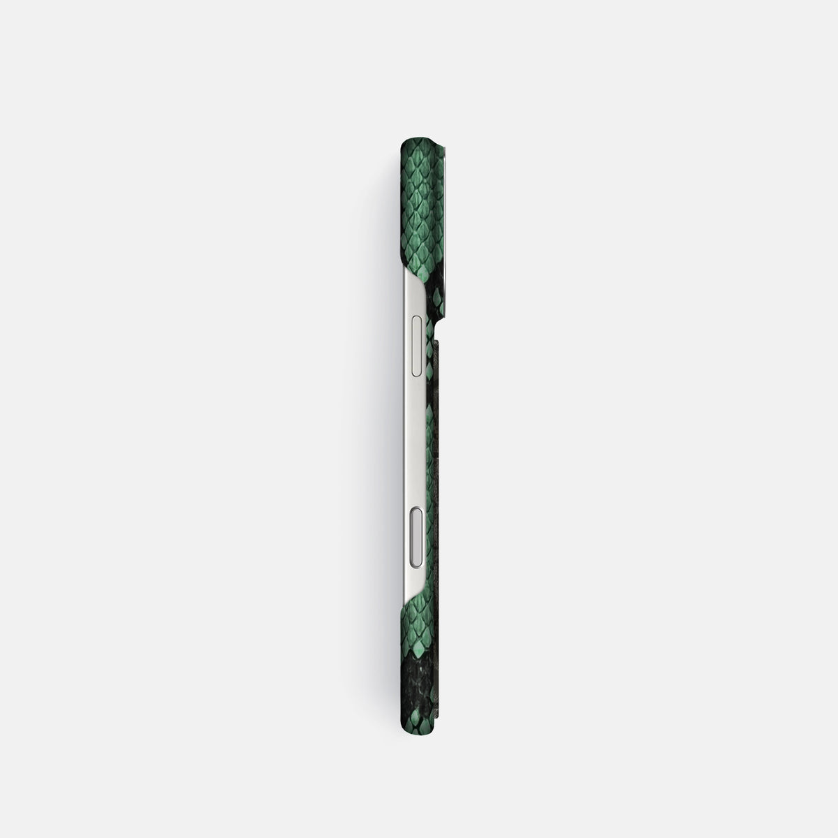 Classic Case With Carbon Dragon For iPhone 17 Pro In Deluxe Python -3 | Forest-Green-Steel