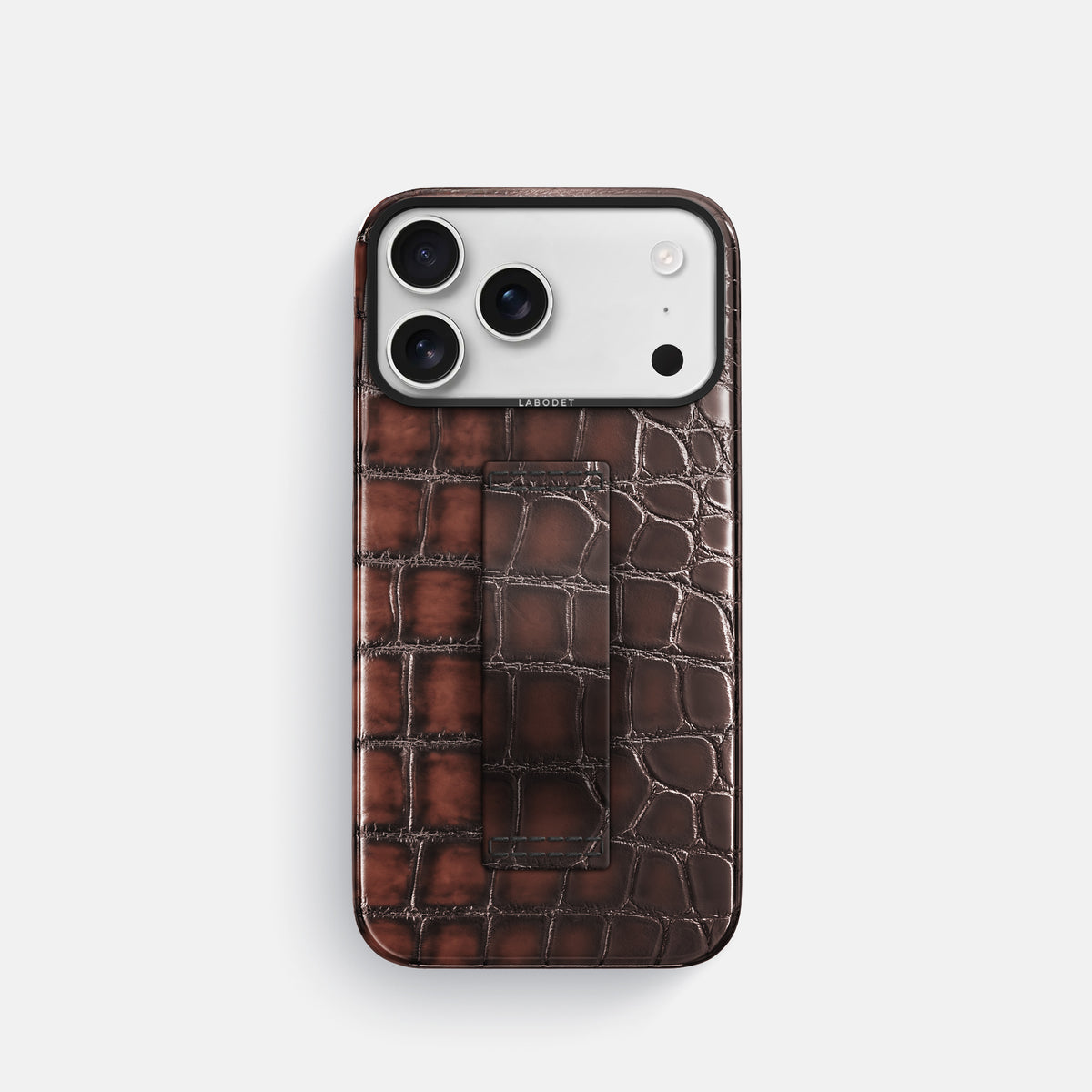 Finger Case For iPhone 17 Pro In Patina Alligator -1 | Havana-Brown-Black
