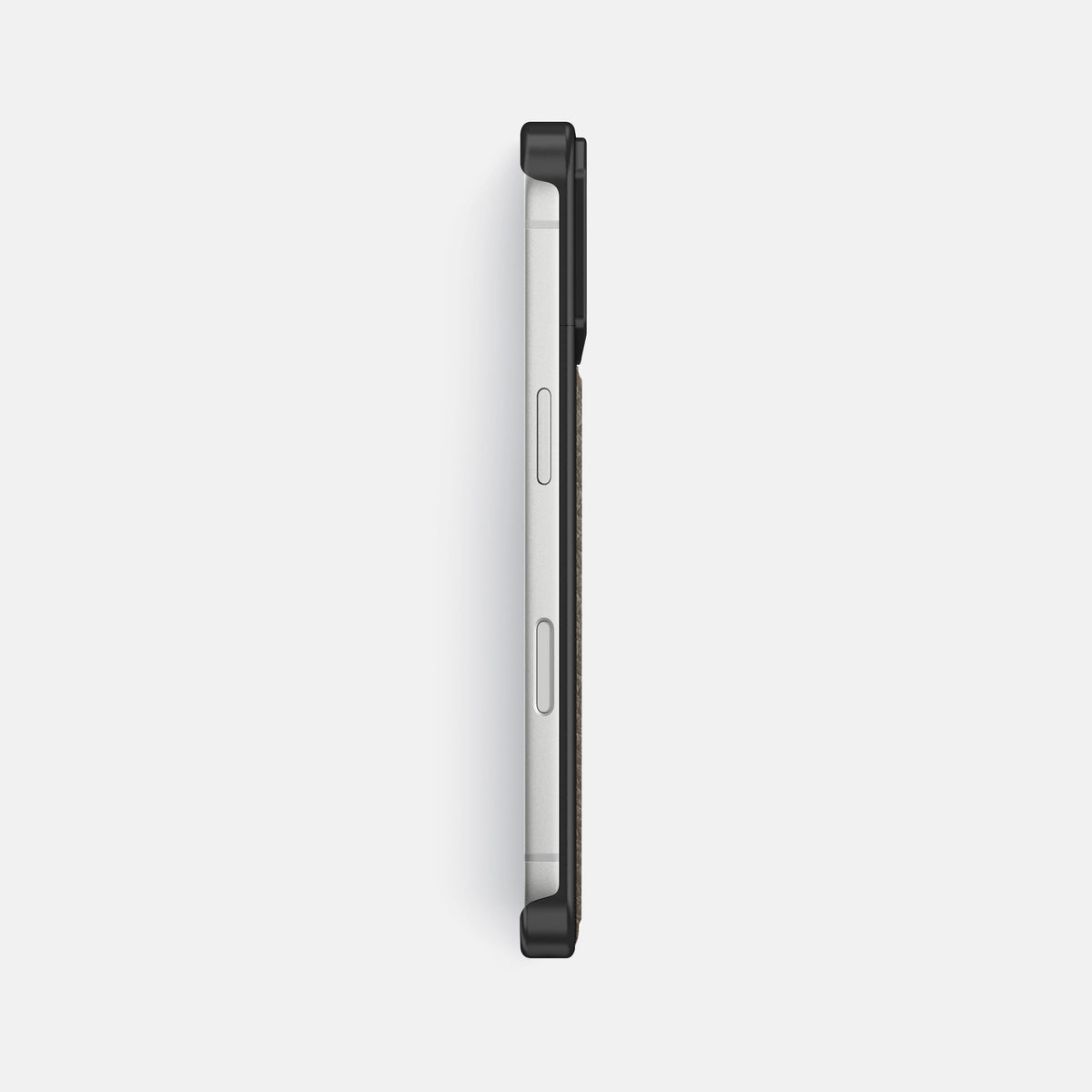 Metal Case For iPhone 17 Pro Max In Calf -3 | Taupe-Black