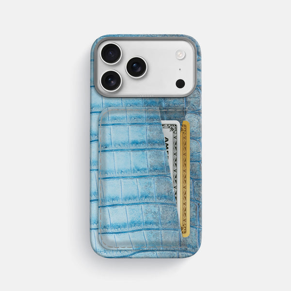 Double Card Case in Himalayan Crocodile