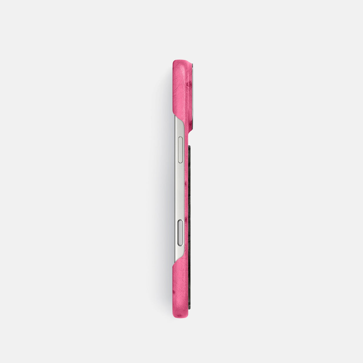 Classic Case With Carbon Dragon For iPhone 18 Pro In Ostrich -3 | Pink-Steel