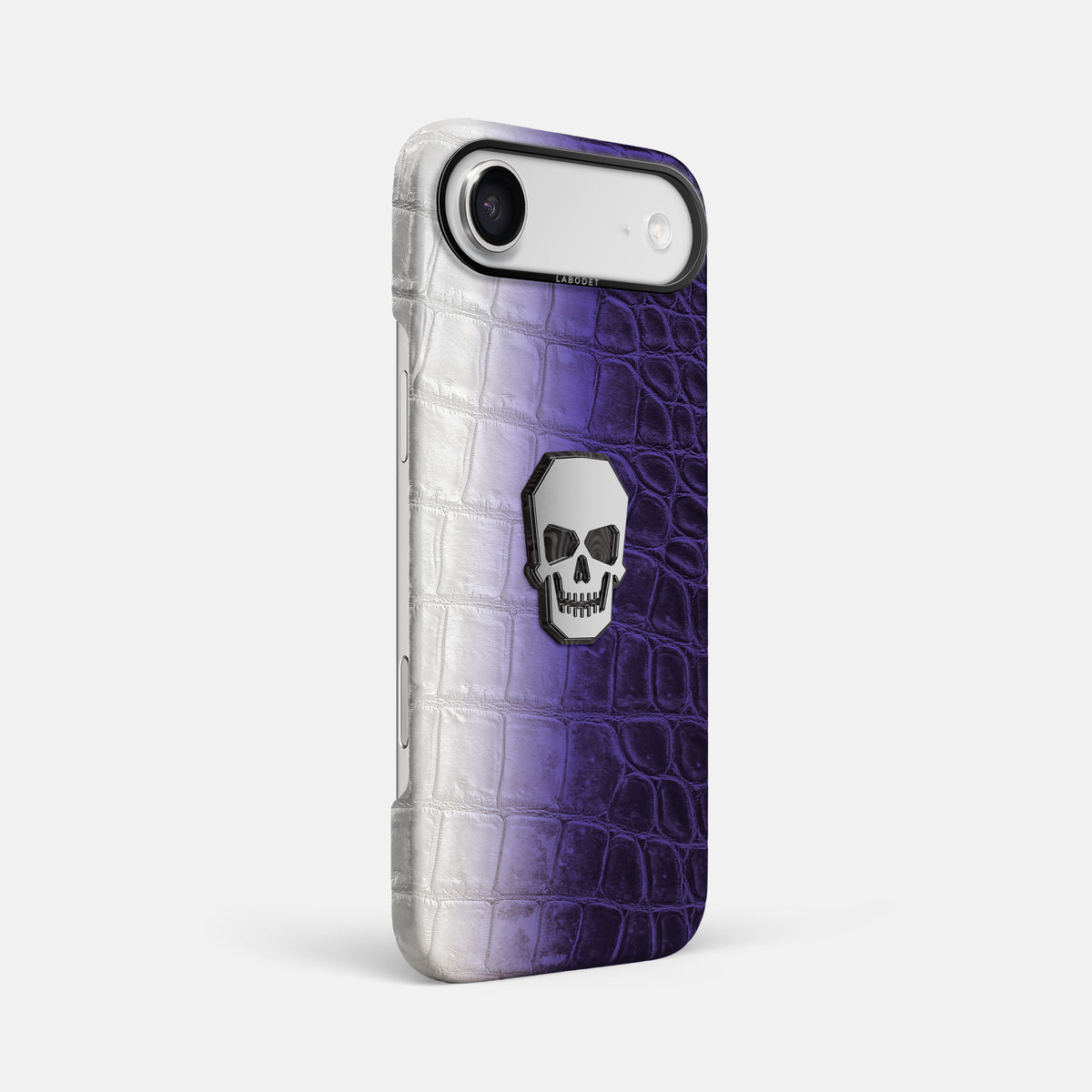 Classic Case With Titanium Skull For iPhone 17 Air In Himalayan Crocodile -2 | Purple-Black