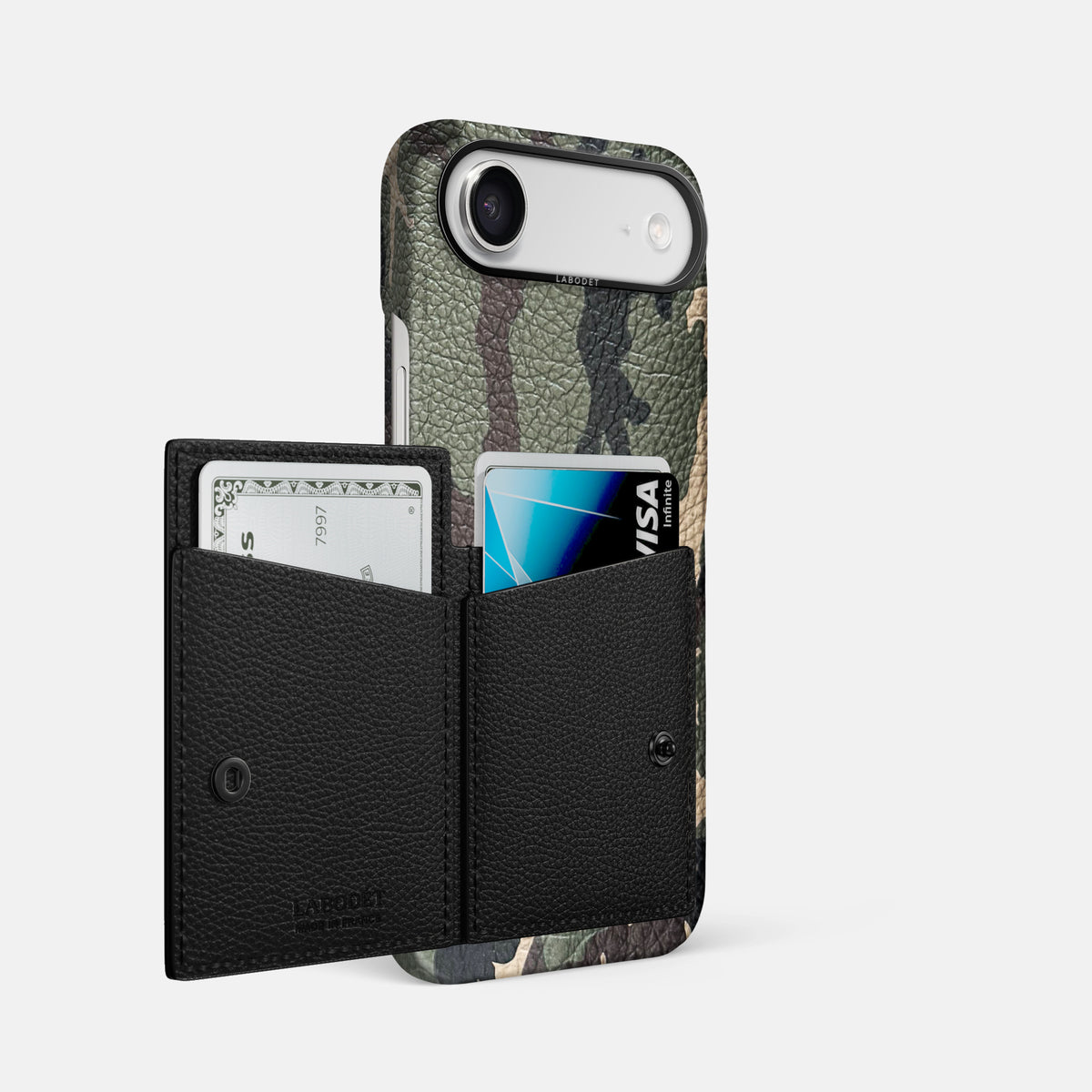 Bi-Fold Case For iPhone 17 Air In Calf -2 | Camouflage-Black