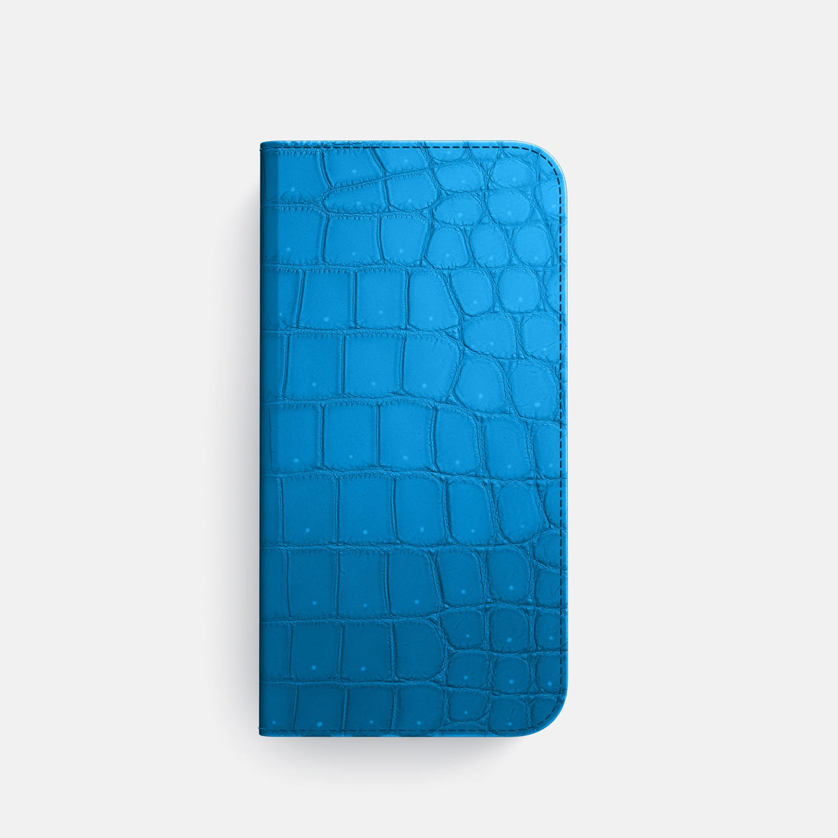 Folio Case For iPhone 18 Pro In Porosus Crocodile -4 | Blue-Lagoon-Steel