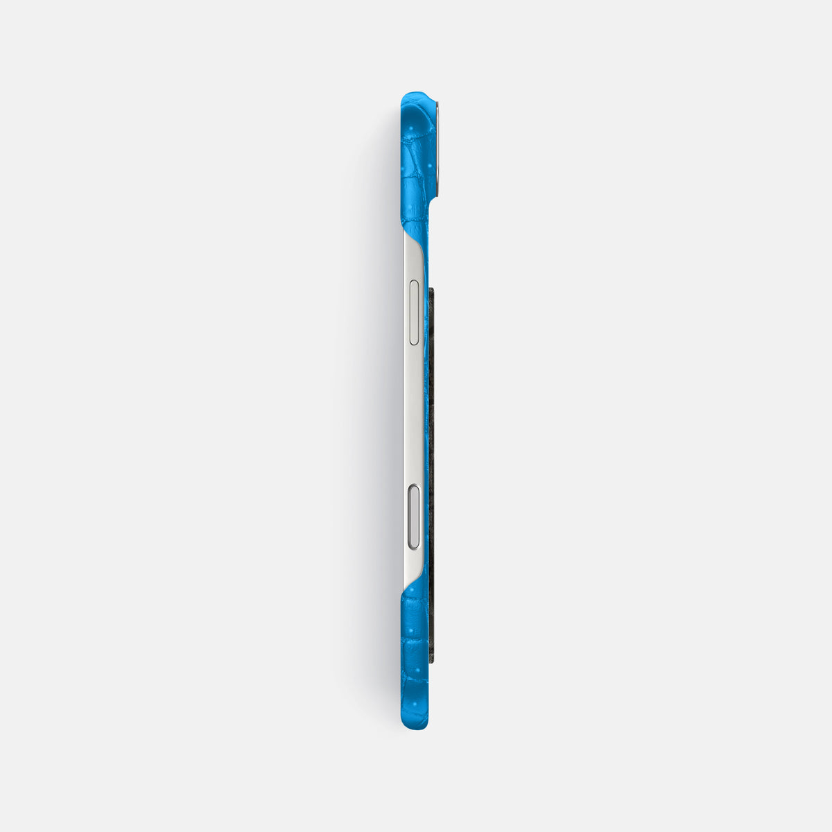 Classic Case With Carbon Dragon For iPhone 17 Air In Porosus Crocodile -3 | Blue-Lagoon-Steel