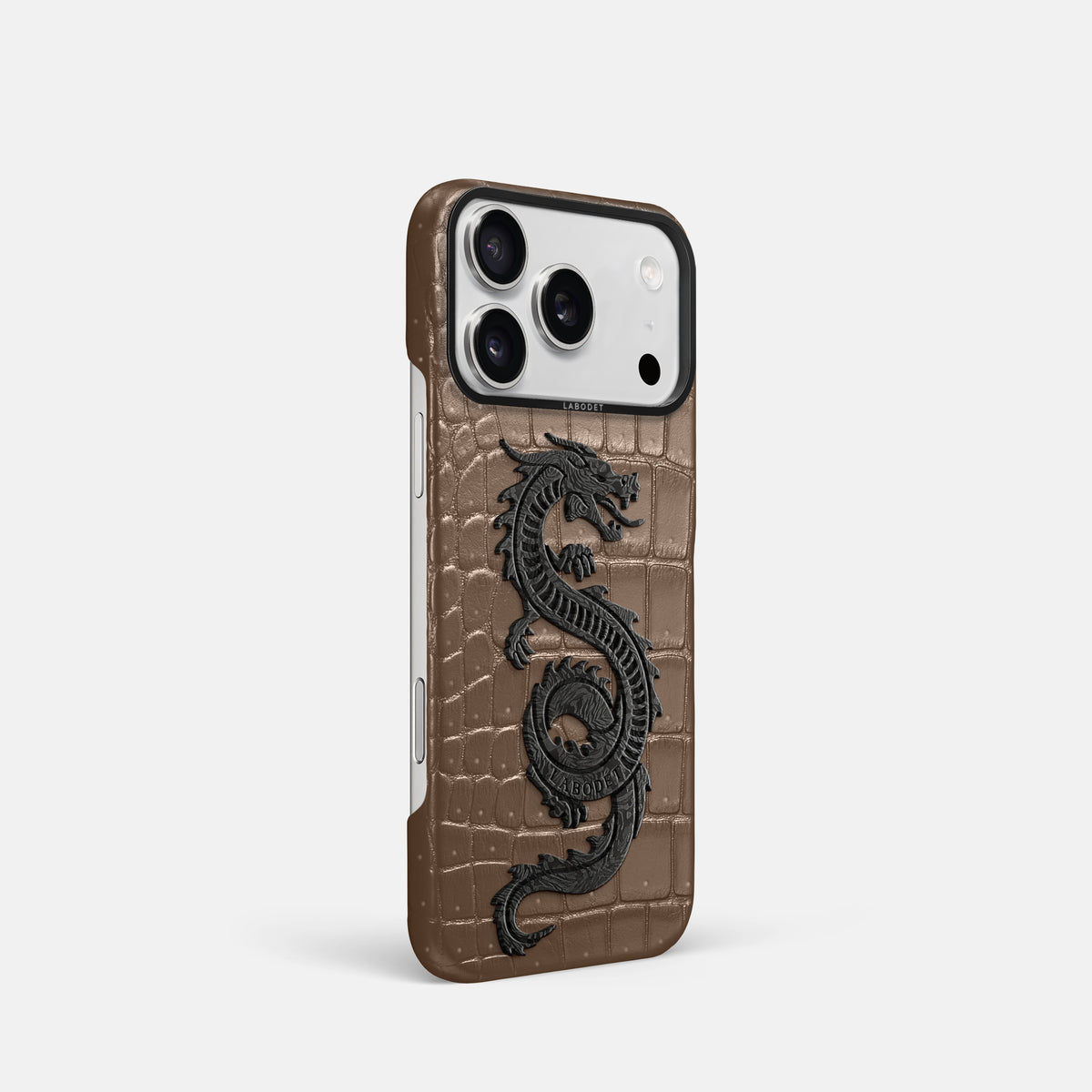 Classic Case With Carbon Dragon For iPhone 17 Pro In Porosus Crocodile -2 | Fur-Brown-Black