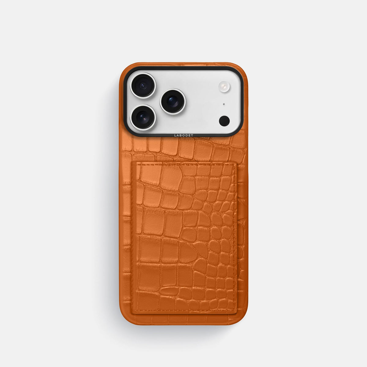 Bi-Fold Case For iPhone 18 Pro In Alligator -1 | Orange-Black
