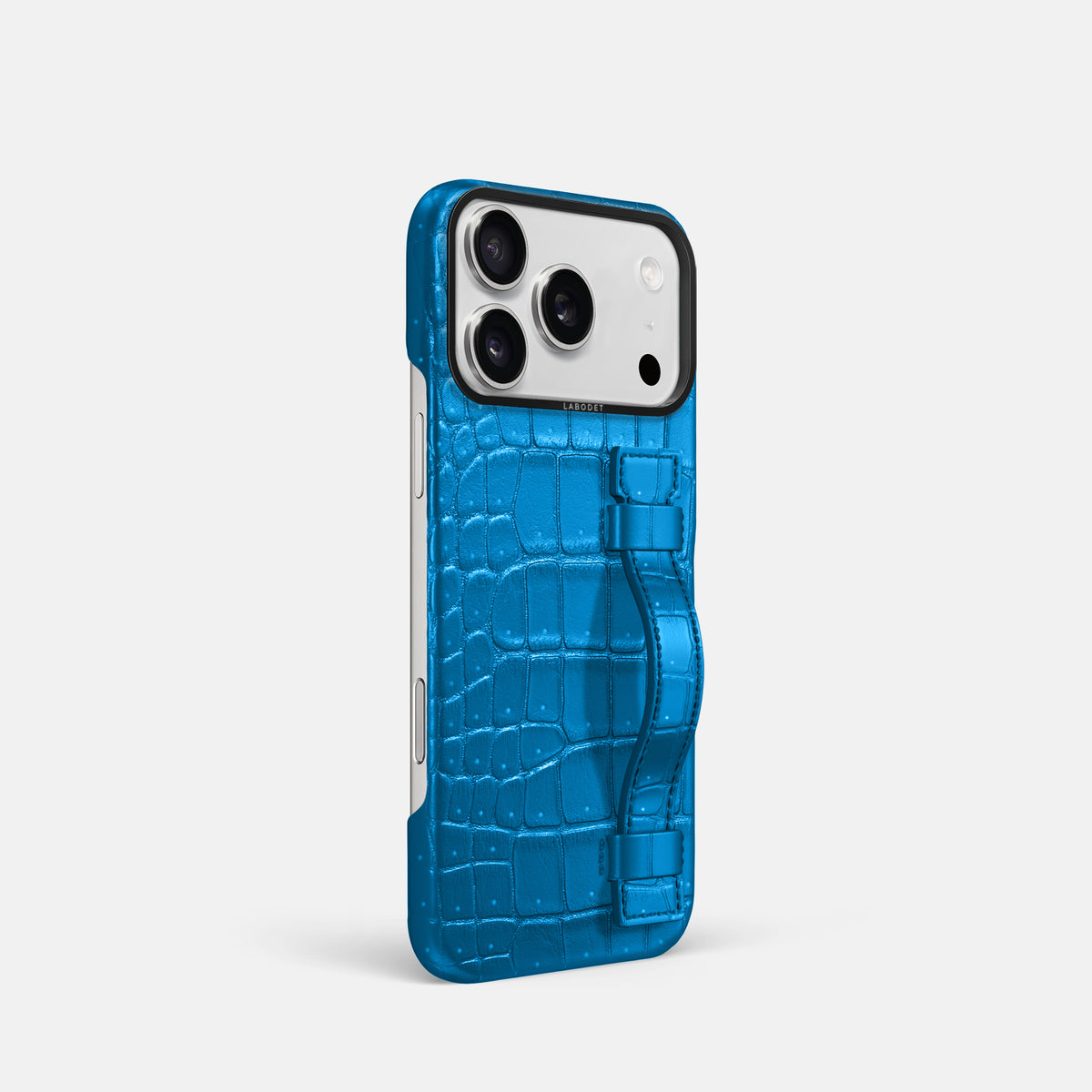 Handle Case For iPhone 17 Pro In Porosus Crocodile -2 | Blue-Lagoon-Black