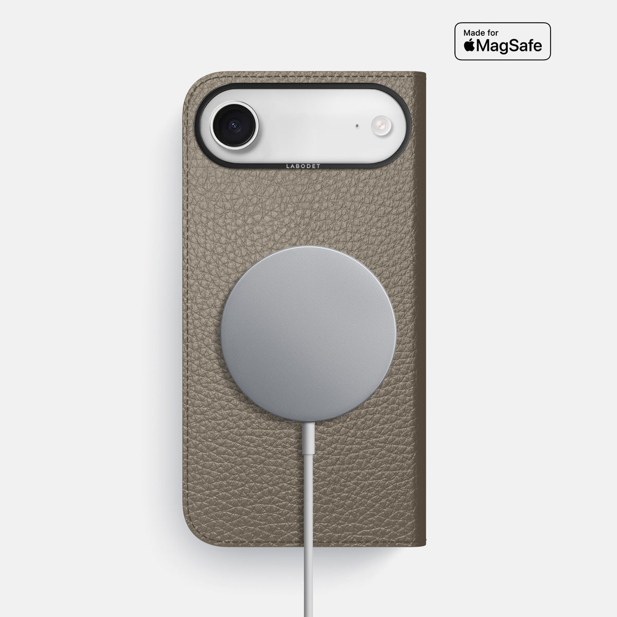 Folio Case For iPhone 17 Air In Calf -3 | Taupe-Black