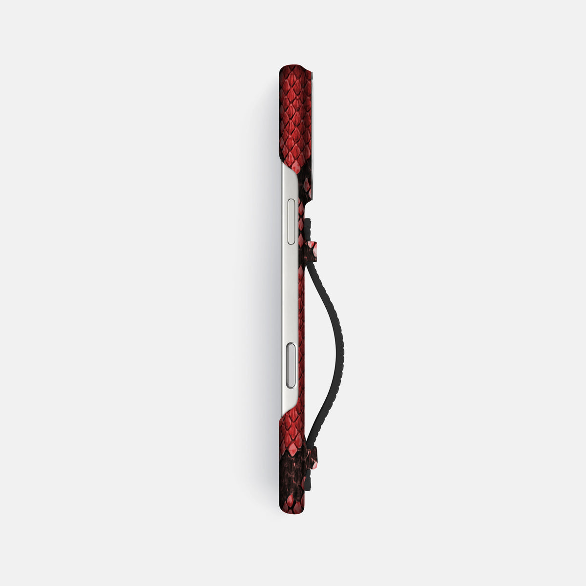 Center Handle For iPhone 17 Pro Max In Deluxe Python -2 | Red-Steel