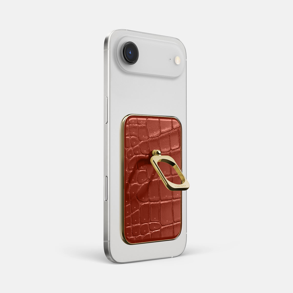 MagSafe Ring For iPhone 17 Air In Porosus Crocodile -1 | Mahogany-Brown-Gold