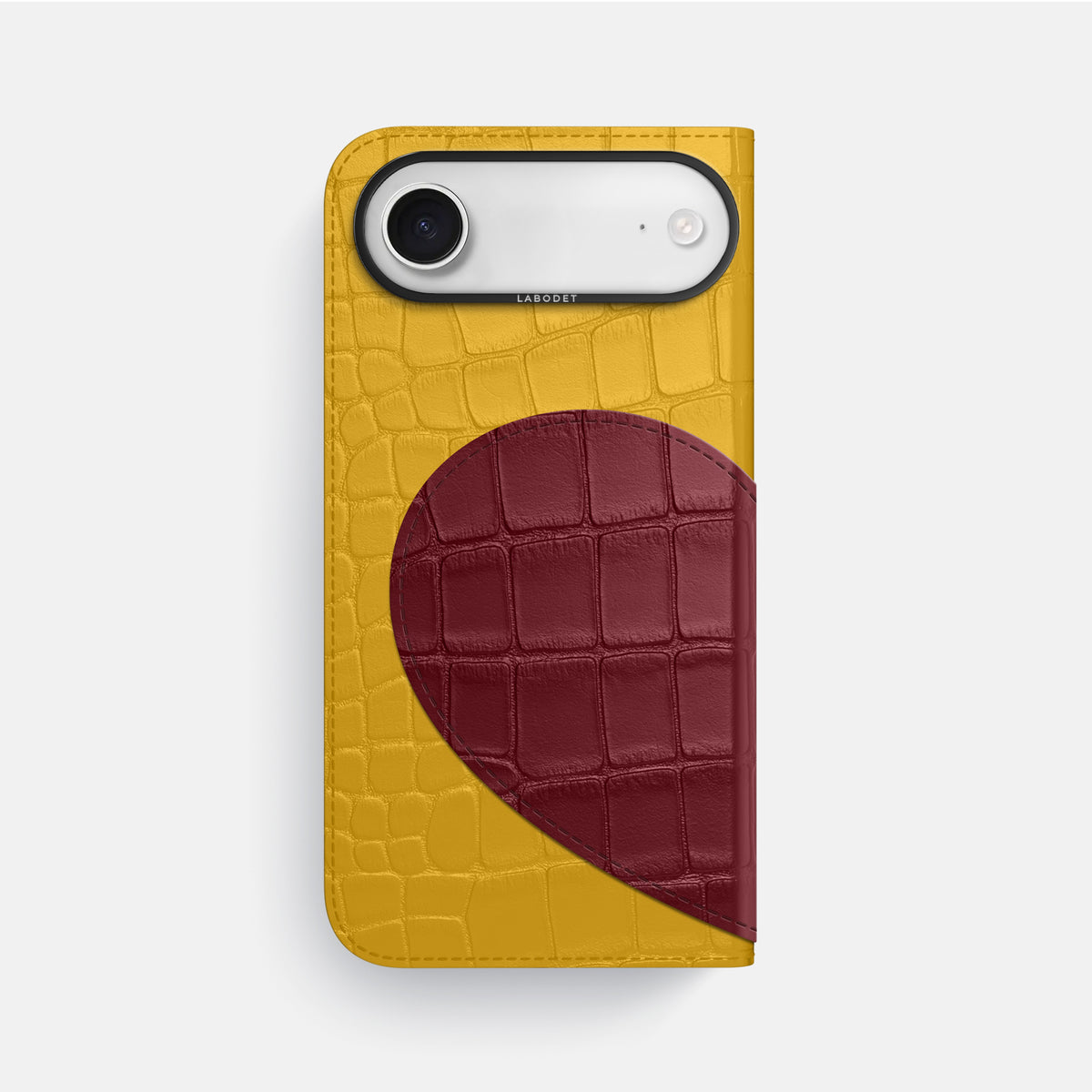 Folio Case With Heart For iPhone 17 Air In Alligator -3 | Yellow-Black