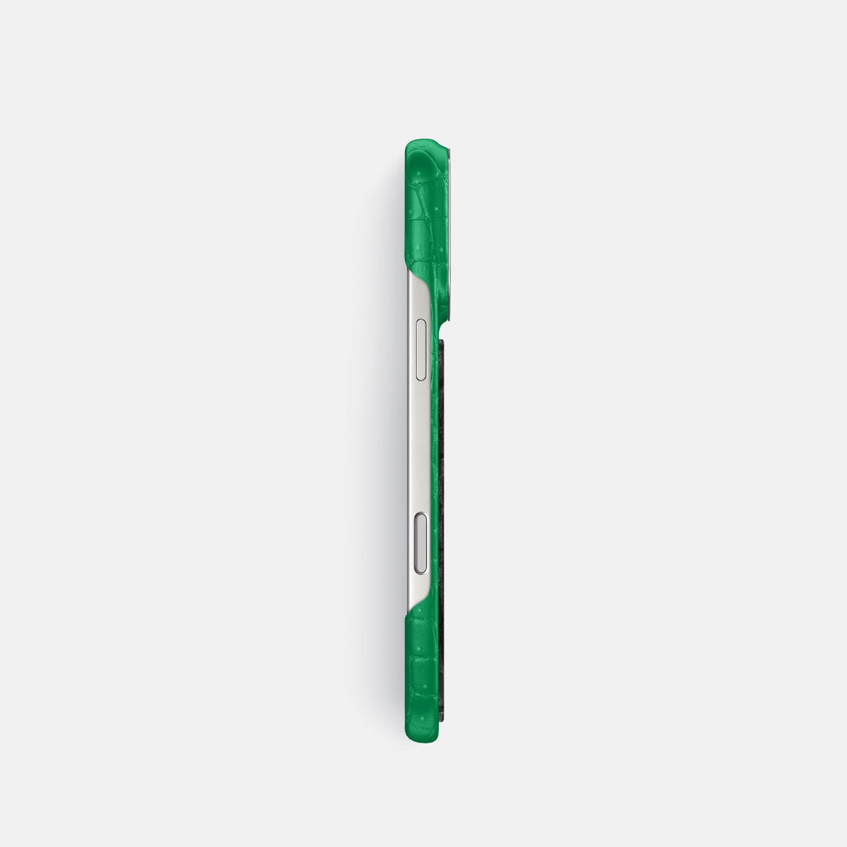 Classic Case With Carbon Dragon For iPhone 18 Pro In Porosus Crocodile -3 | Cactus-Green-Steel
