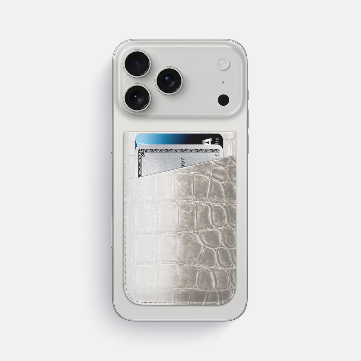 MagSafe Wallet For iPhone 18 Pro Max In Himalayan Crocodile -1 | Grey