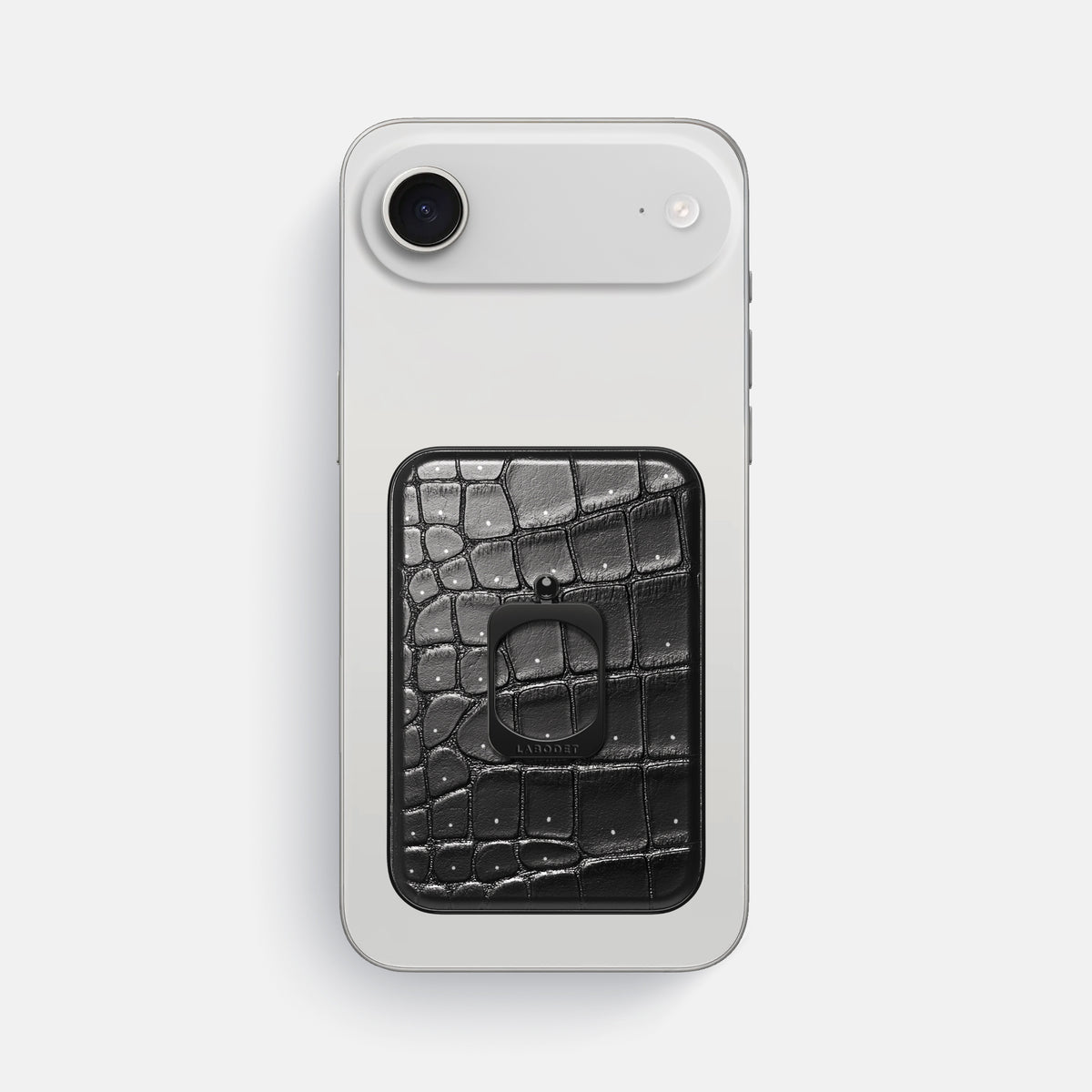 MagSafe Ring For iPhone 17 Air In Porosus Crocodile -2 | Shiny-Black-Black