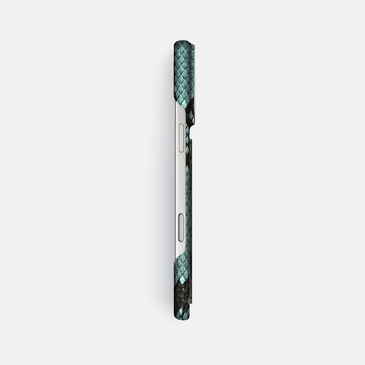 Classic Case With Carbon Dragon For iPhone 18 Pro Max In Deluxe Python -3 | Blue-Lagoon-Steel