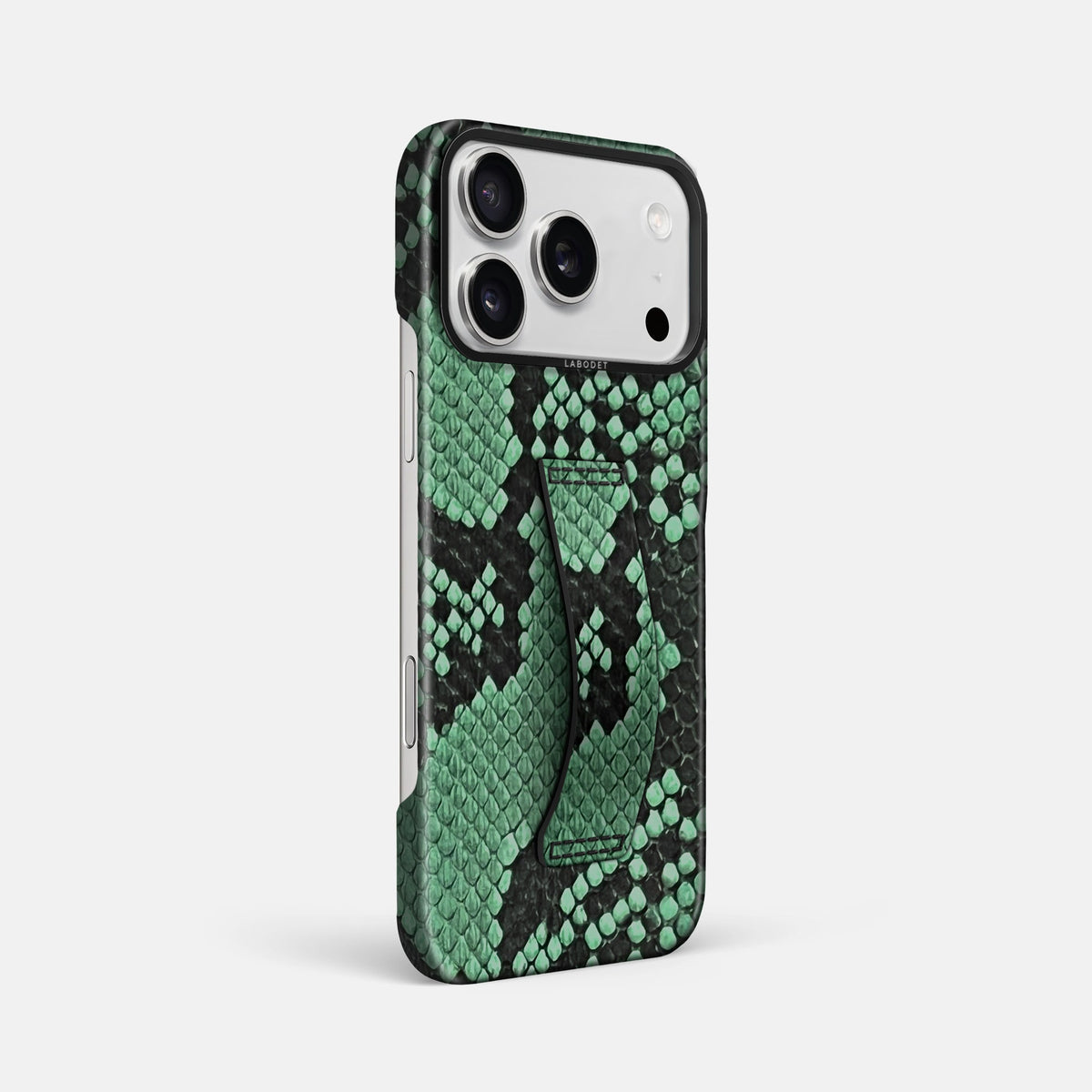 Finger Case For iPhone 18 Pro Max In Deluxe Python -2 | Forest-Green-Black