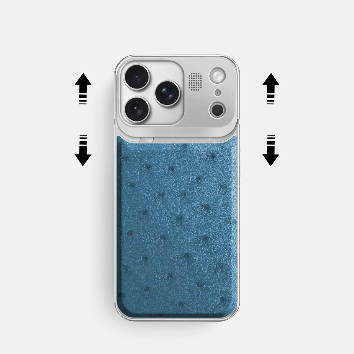 Metal Case For iPhone 17 Pro In Ostrich -2 | Blue-Jeans-Steel