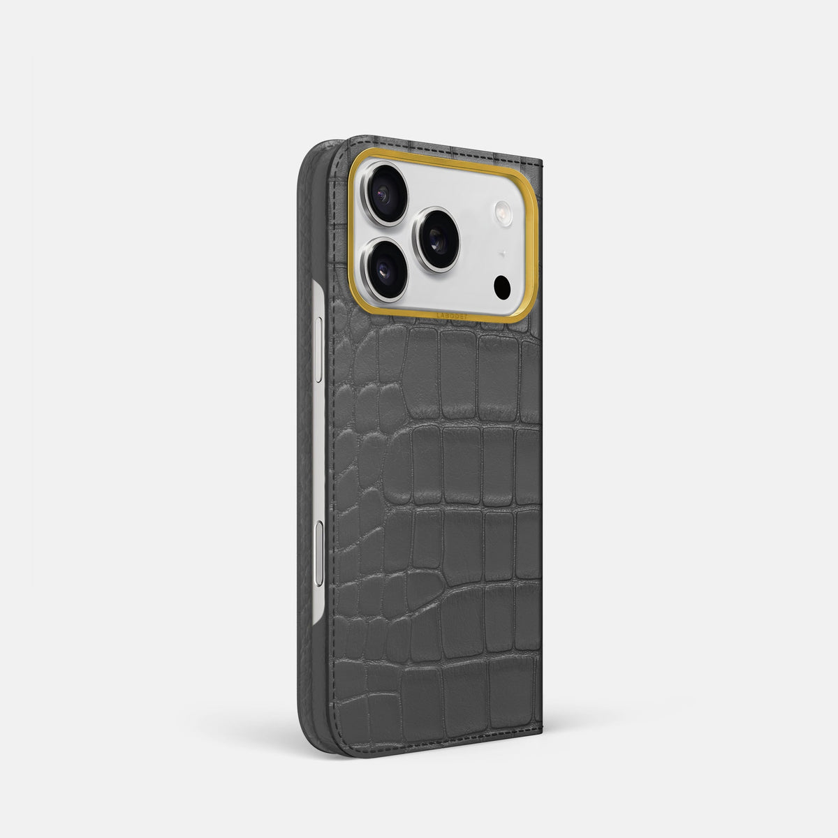 Folio Case For iPhone 18 Pro In Alligator -1 | Grey-Gold
