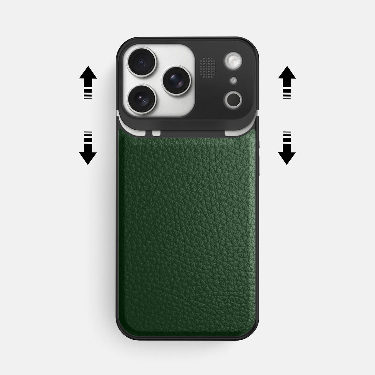 Metal Case For iPhone 17 Pro Max In Calf -2 | Dark-Green-Black