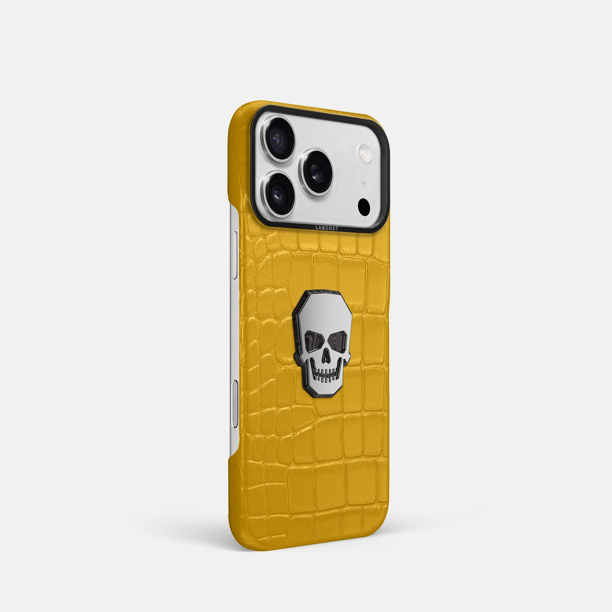 Classic Case With Titanium Skull For iPhone 18 Pro In Alligator -2 | Yellow-Black