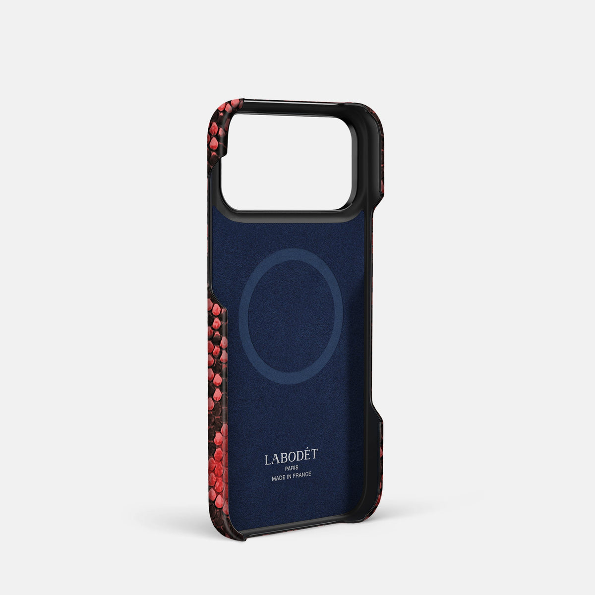Bi-Fold Case For iPhone 18 Pro In Deluxe Python -3 | Red-Black