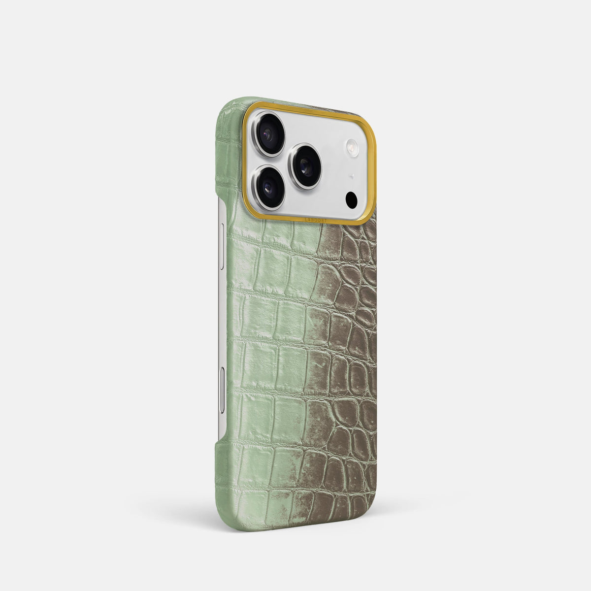 Classic Case For iPhone 18 Pro In Himalayan Crocodile -2 | Pistachio-Gold