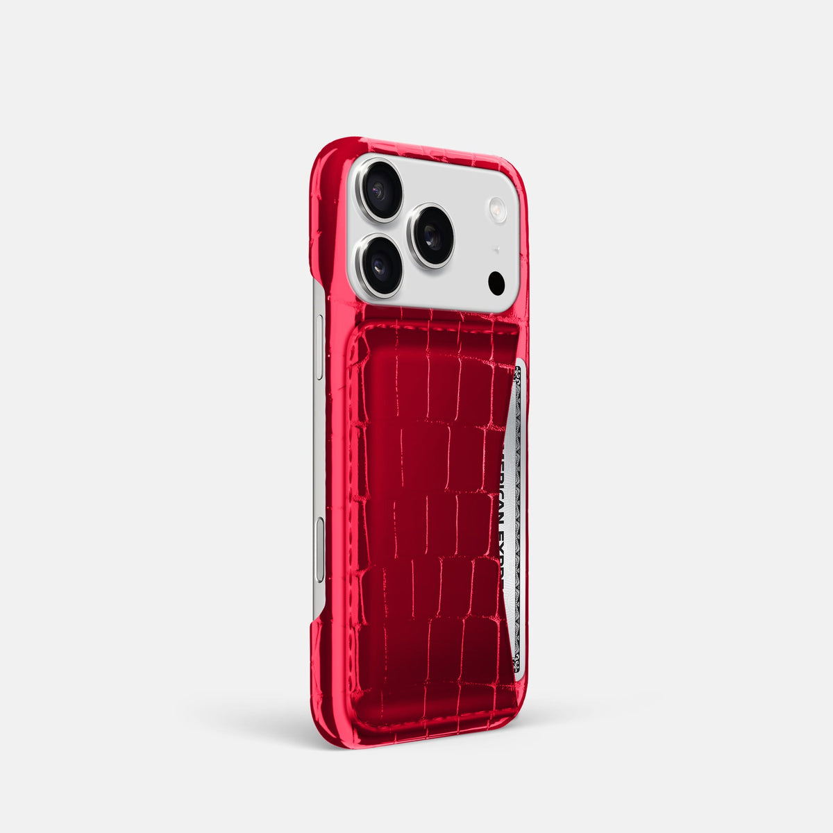 Slim Card Case For iPhone 18 Pro In Shiny Alligator -2 | Cherry
