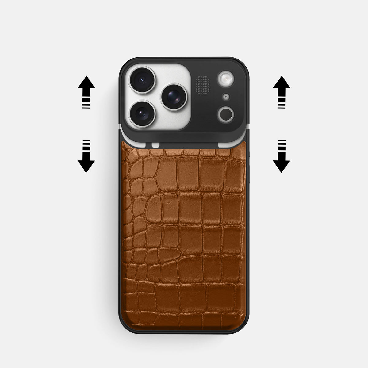 Metal Case For iPhone 17 Pro In Alligator -2 | Honey-Black