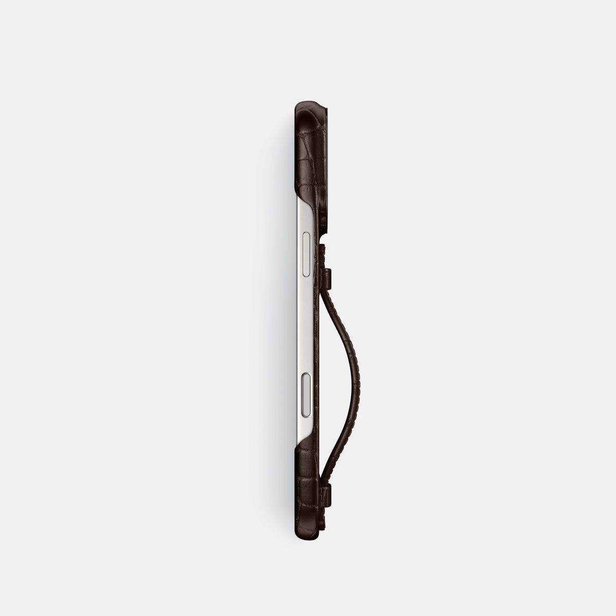 Center Handle For iPhone 17 Pro In Alligator -3 | Dark-Brown-Black