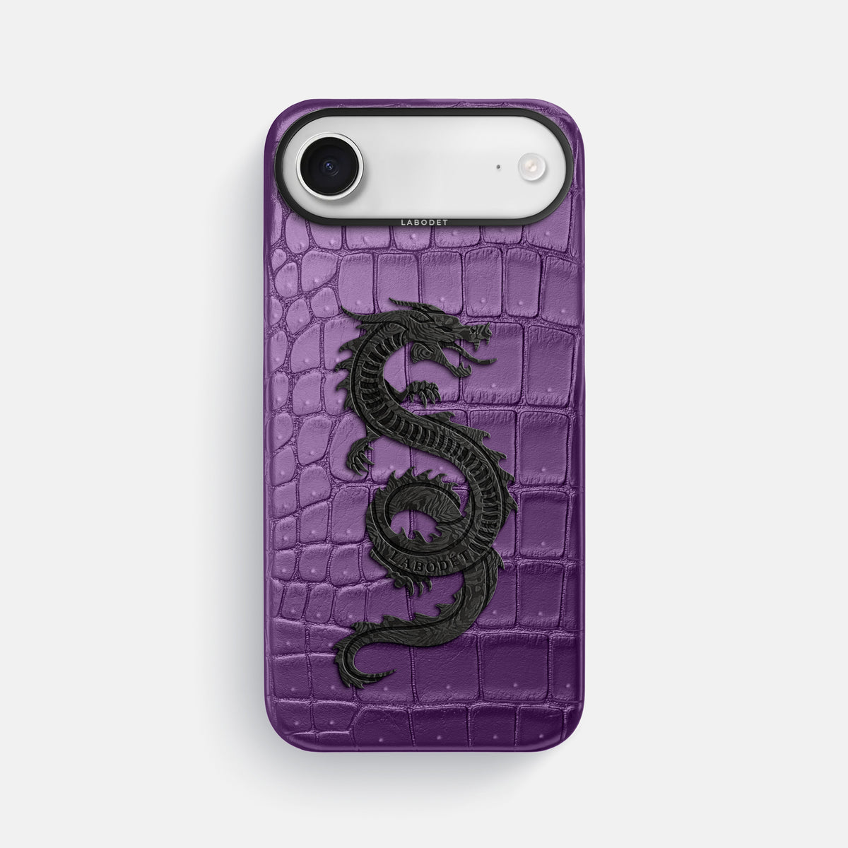 Classic Case With Carbon Dragon For iPhone 17 Air In Porosus Crocodile -1 | Purple-Black