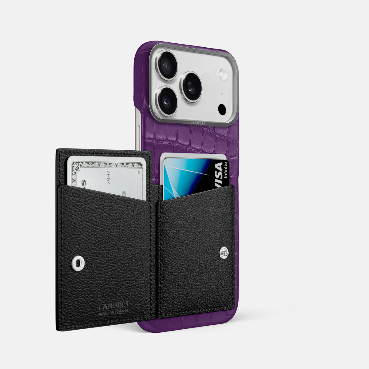 Bi-Fold Case For iPhone 18 Pro Max In Alligator -2 | Purple-Steel
