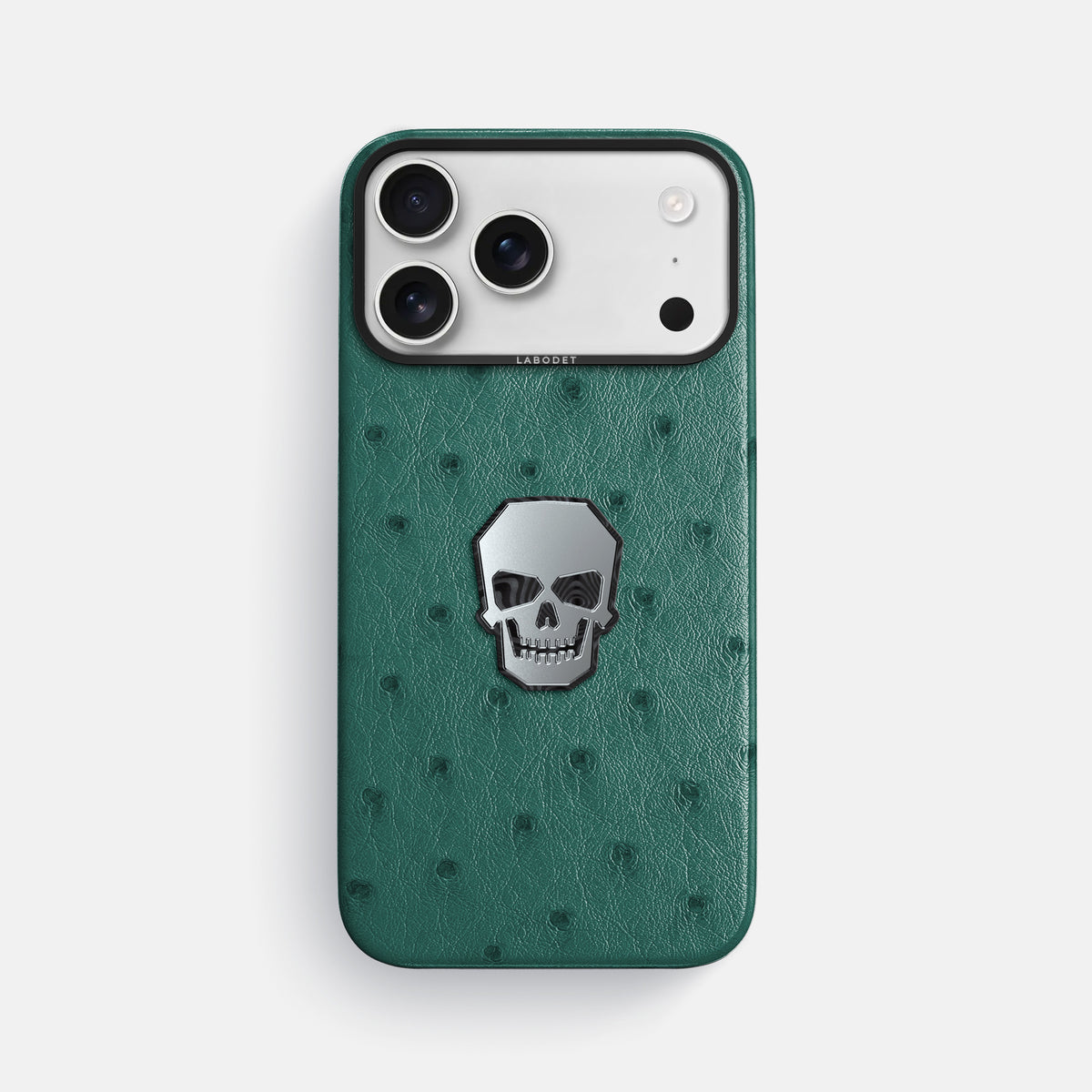 Classic Case With Titanium Skull For iPhone 17 Pro Max In Ostrich -1 | Forest-Green-Black
